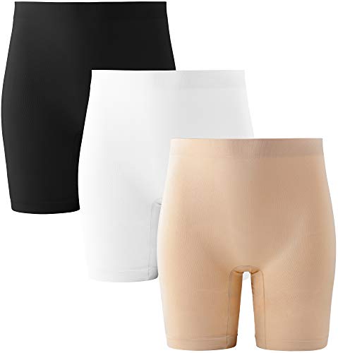 Detalle de INNERSY Anti Chafing Shorts for Women – Cycling Shorts, Size L, Black/Beige/White