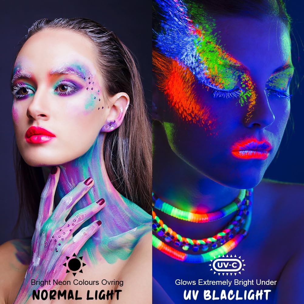 Thumbnail 1 de URAQT Kinderschminke Set – 2er Pack mit UV Face Paint und 15-Farben Schminkpalette für Kinder und Erwachsene