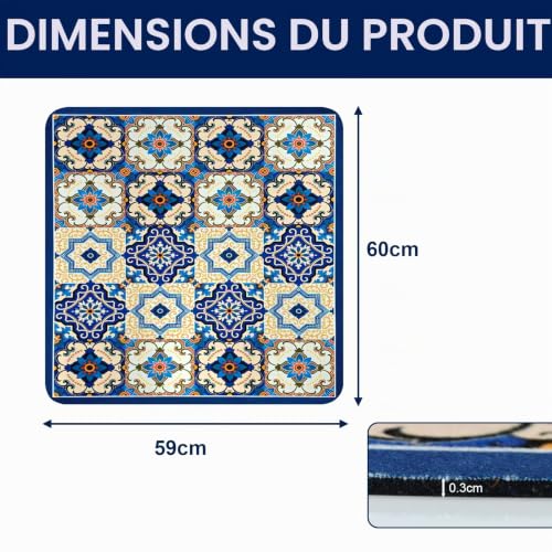 Detalle 2 de xyuayamz Tapis de protection 60 × 60 cm antidérapant bleu