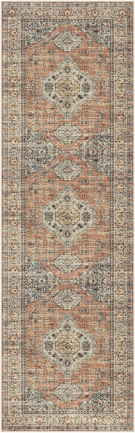 Thumbnail 6 de Lahome Oriental Hallway Runner Rug, 2.5x8 Kitchen Runner (Non Slip, Ultra-Thin, Washable) — Peach/Orange