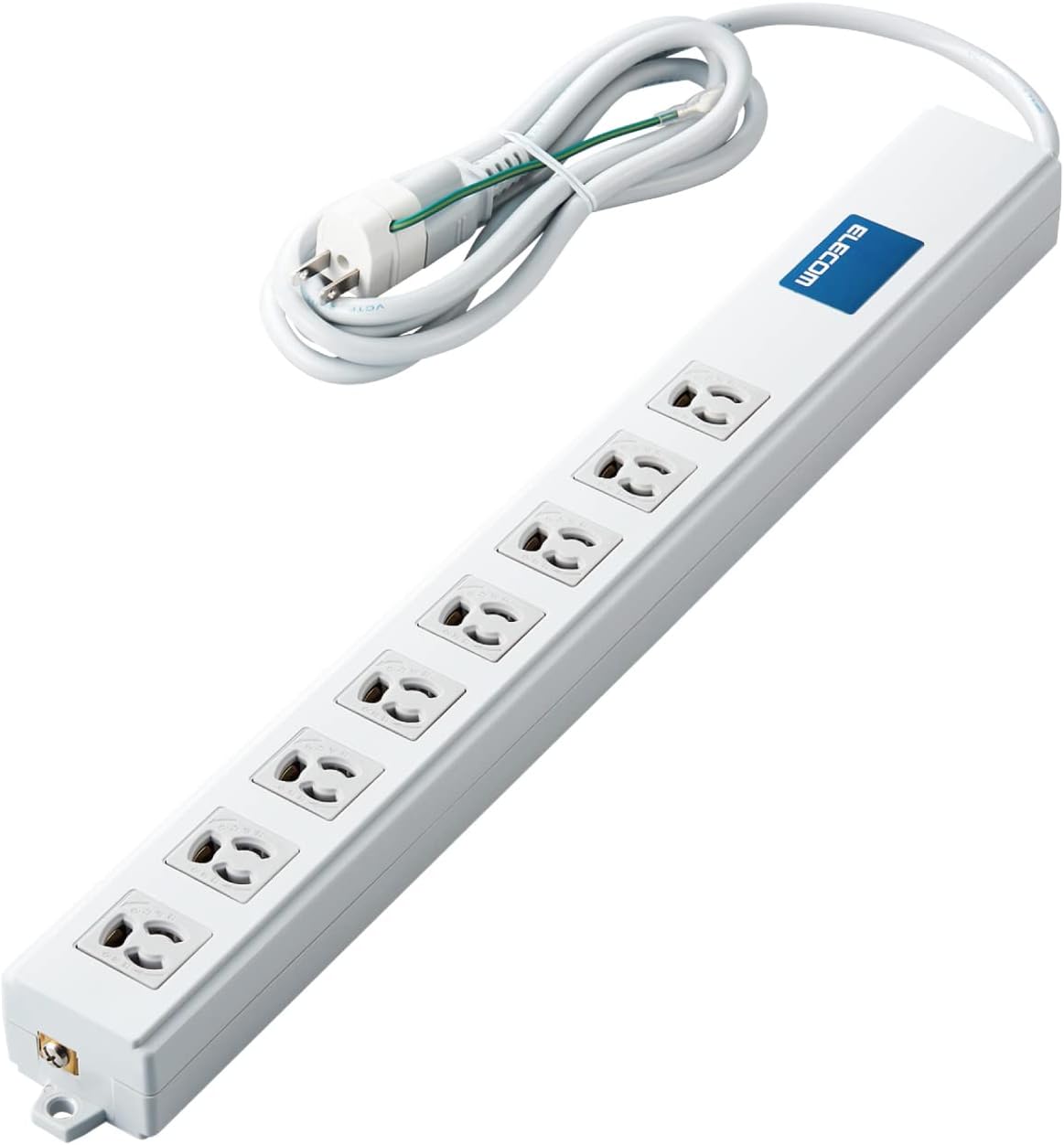 Detalle de エレコム T-H0620SR 電源タップ 2m・8個口、3ピン対応・抜け止め・一括スイッチ