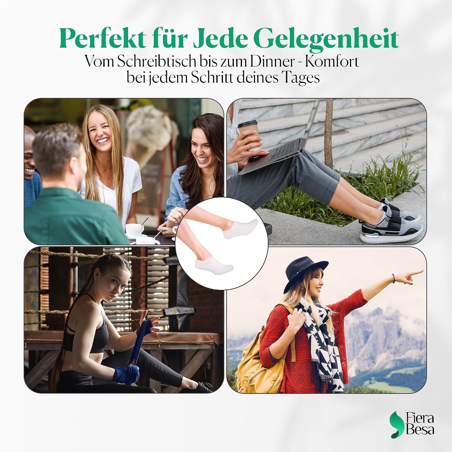 Thumbnail 1 de Fiera Besa BESA2022BUFS – niewidoczne skarpetki bambusowe unisex, 5 par