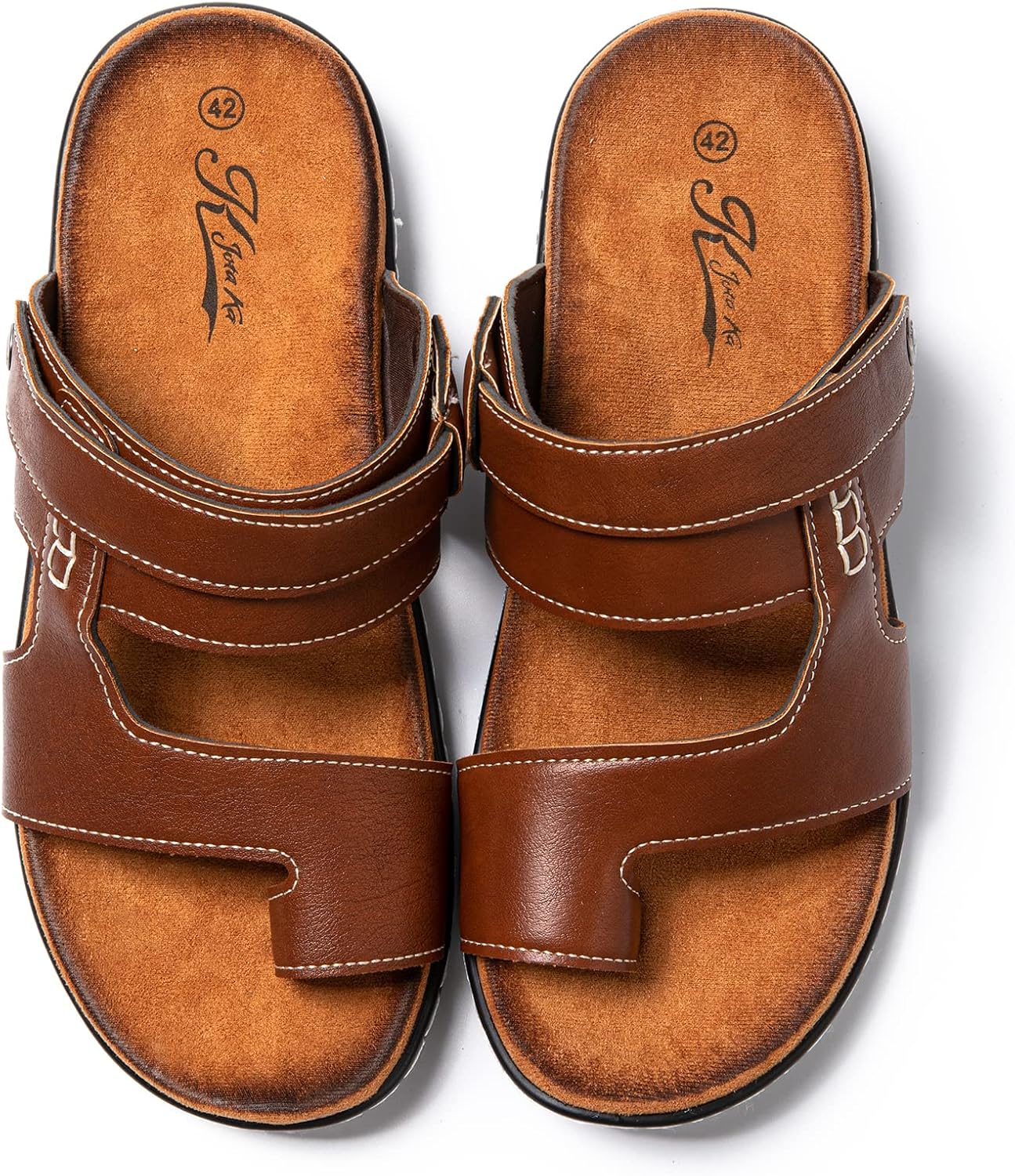 Detalle de JOMIX Sandales Homme — Sandales en cuir synthétique, tongs et chaussons d'été polyvalents