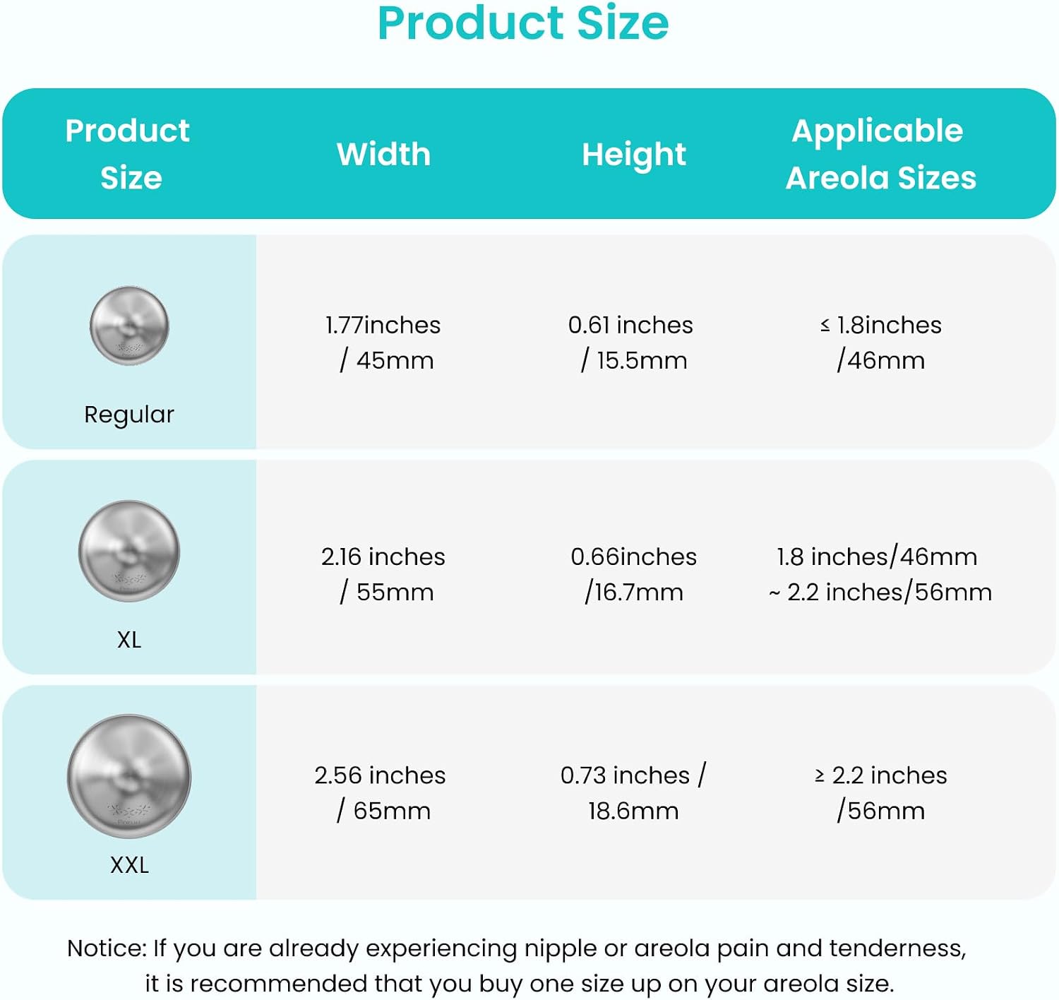 Thumbnail 4 de Paruu Silver Nipple Shields for Breastfeeding – 999 Silver Nursing Cups with Silicone Nipple Covers