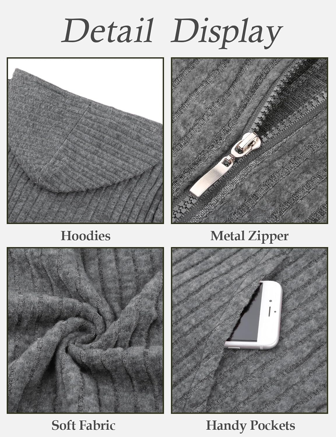 Thumbnail 4 de Flikity Zip Hoodie Damen mit Reißverschluss und Kapuze – weicher Kapuzenpullover für Frühling & Herbst