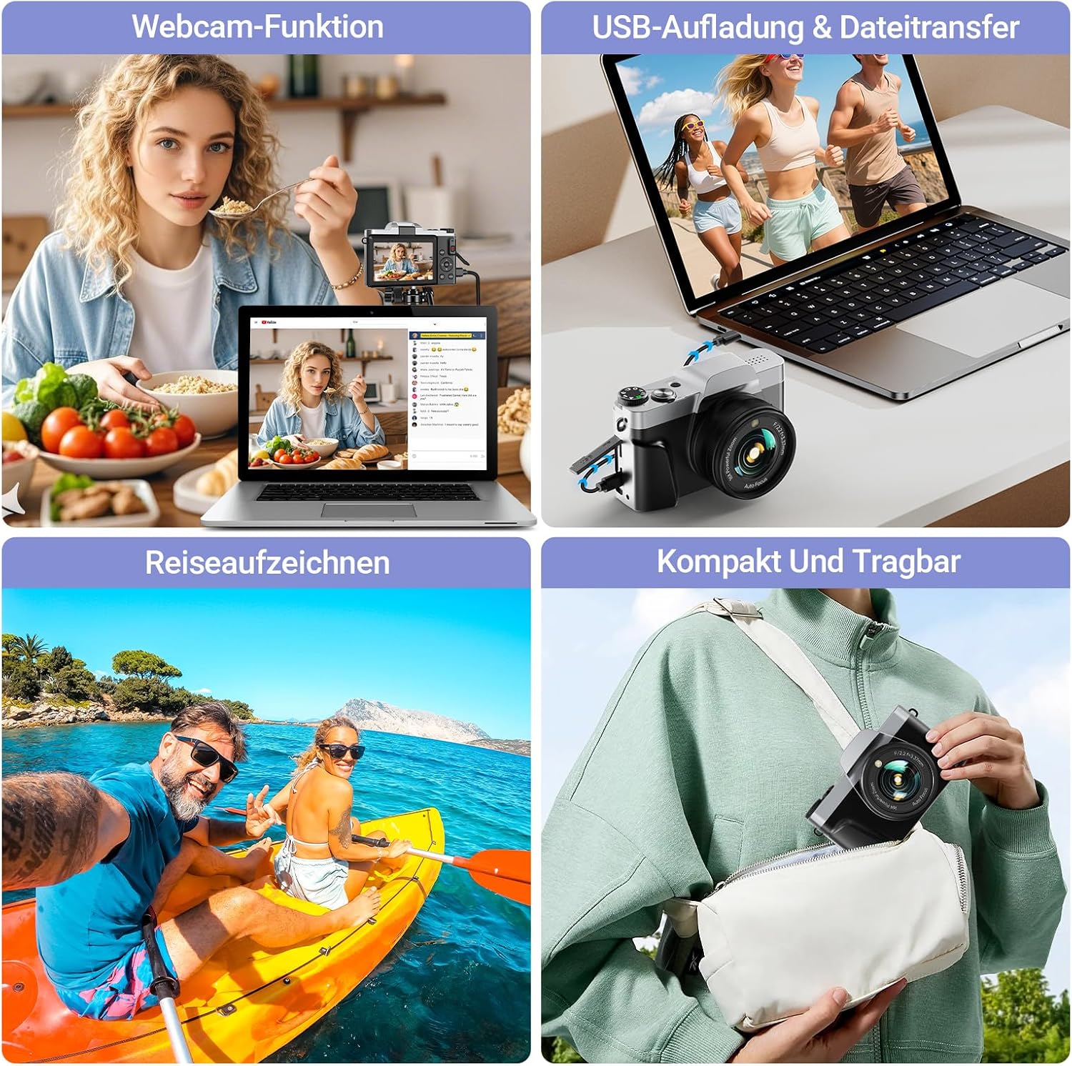 Thumbnail 6 de Digitalkamera mit WLAN 4K 64MP – kompakte Allround-Kamera für Vlogging & Fotografie