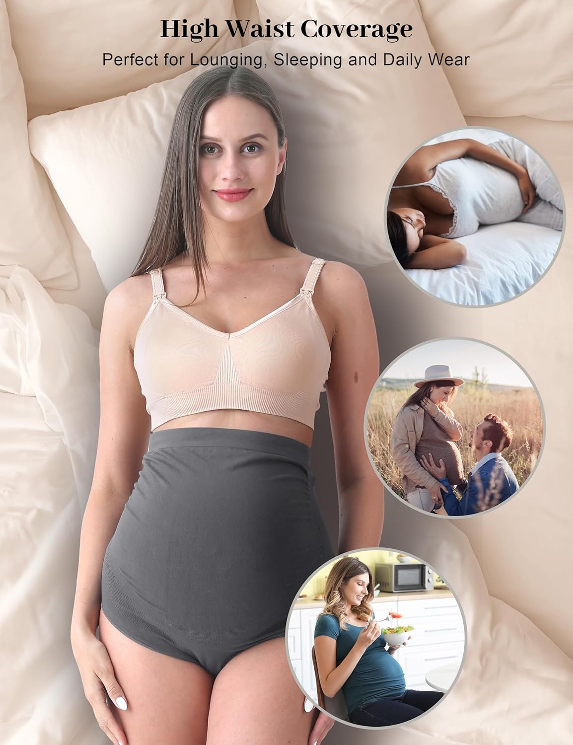 Thumbnail 5 de SUNNYBUY Damen Umstandsmode Hohe Taille Nahtlose Unterwäsche