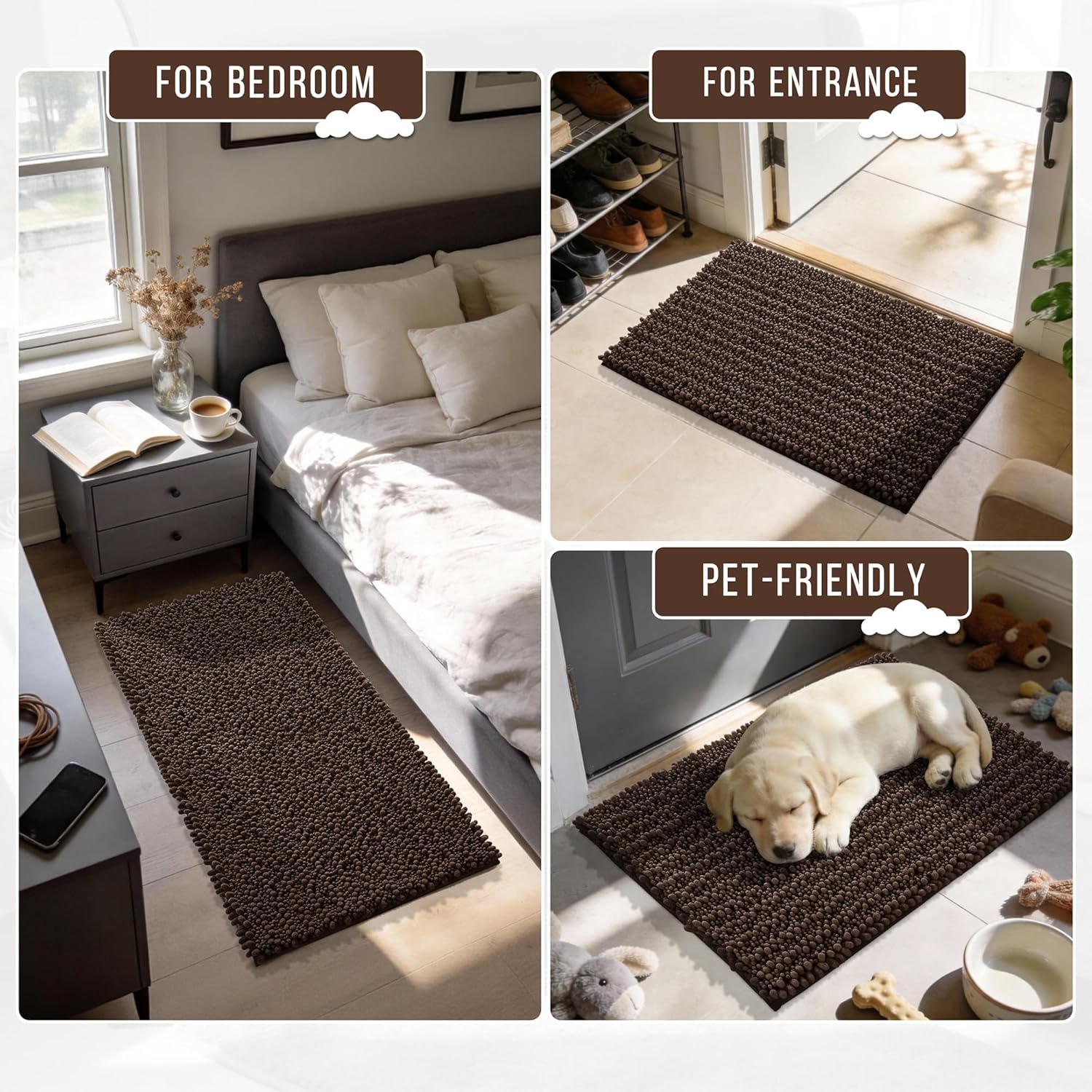 Thumbnail 5 de Yimobra 32x20 Inch Bath Mat — Chenille Absorbent Carpet