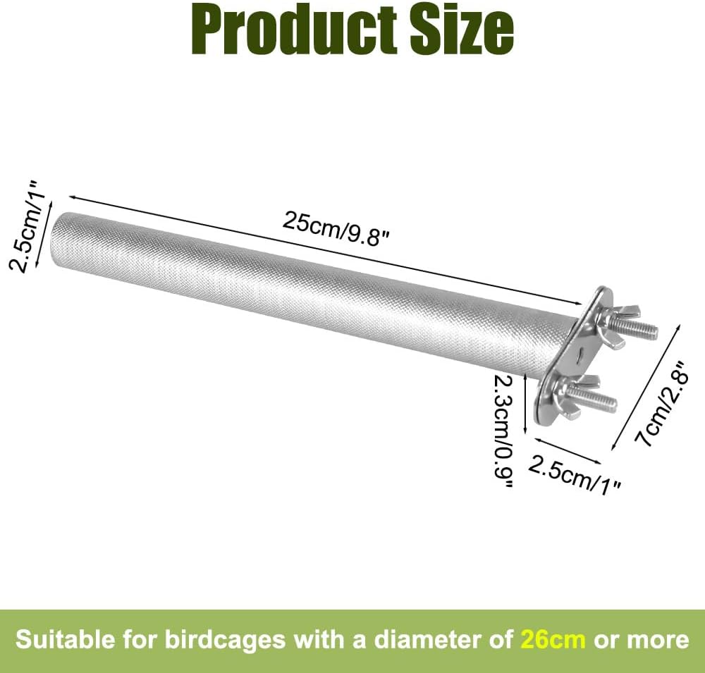 Detalle 2 de Bird Stainless Steel Perch for Parrots and Budgies: Durable Nail and Beak Grooming Stand