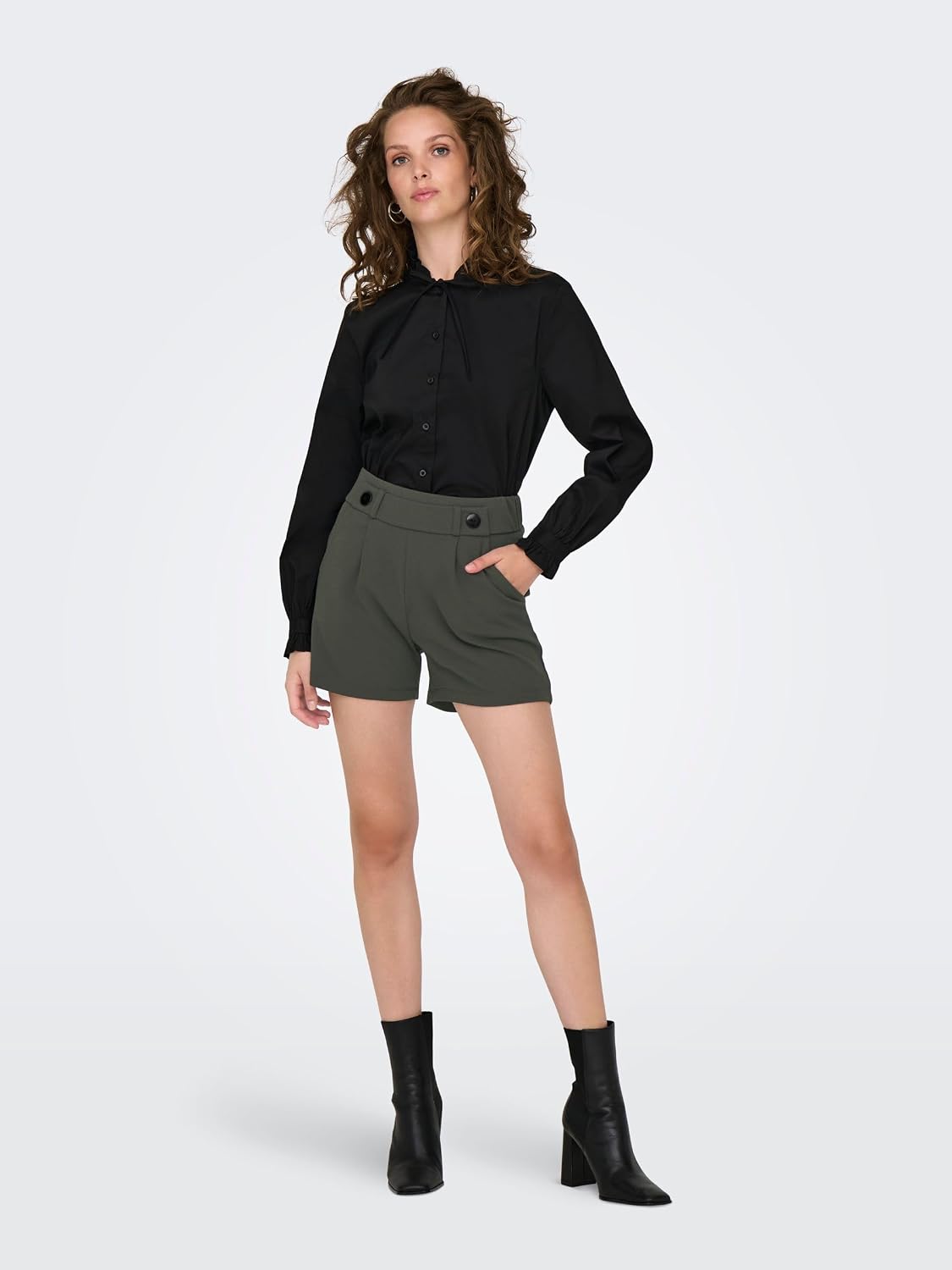 Detalle de JDY Damen Shorts Jdygeggo Shorts JRS Noos – Lockere, kurze Shorts mit Seitentaschen