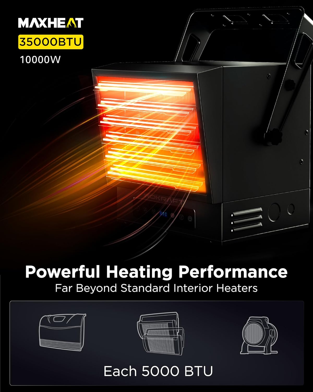 Detalle 2 de InoKraft IK05001003 10,000W Electric Garage Heater, 240V Hardwired
