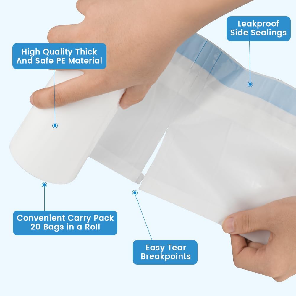 Thumbnail 2 de ACWOO Sacs hygiéniques pour chaise percée 40 pièces (53 x 40 cm) avec cordon de serrage