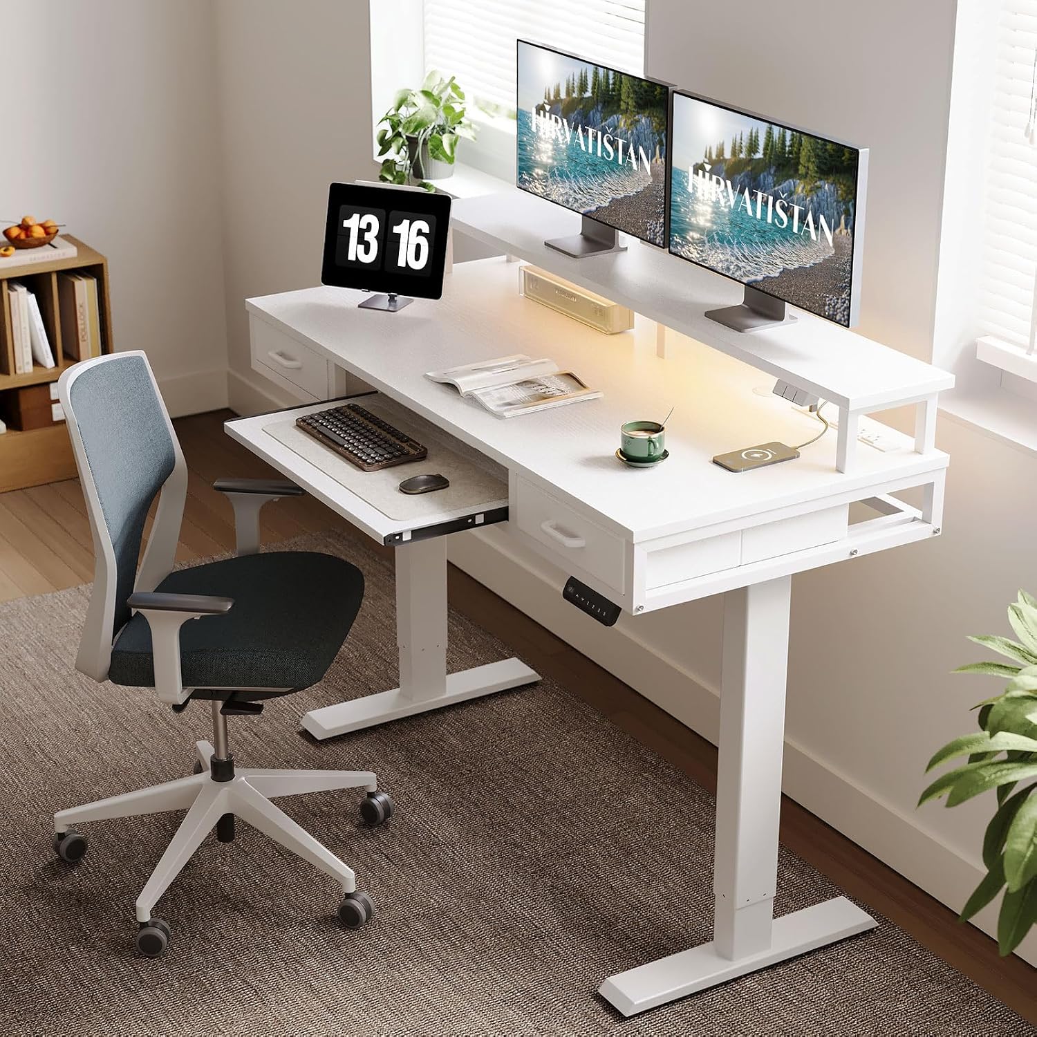 Detalle 2 de AODK Electric Standing Desk, 55-Inch