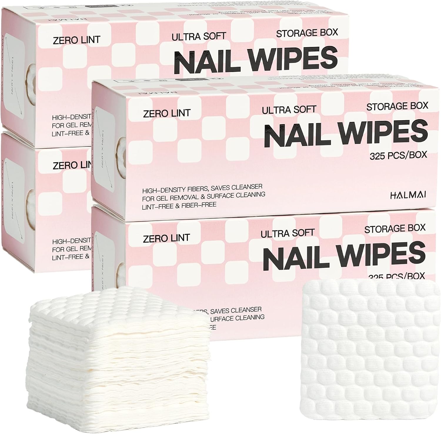 HALMAI 1300 Salviette Unghie Senza Pelucchi: assorbenza elevata e compatibili con acetone per rimozione gel e smalto