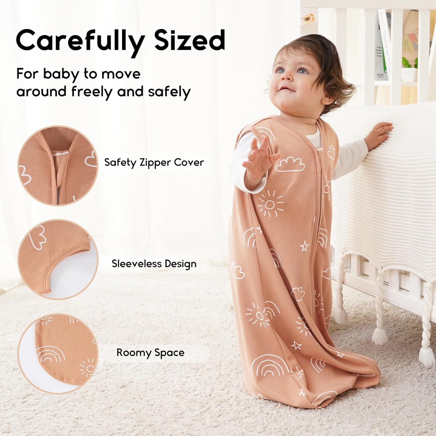 Thumbnail 2 de Yoofoss Baby Sleeping Bag 0.5 Tog, 12-18 Months (3 Pack) – 100% Organic Cotton