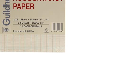 Detalle de Exacompta Guildhall A4 Accountancy Paper, 298 x 203mm, 24 Sheets, 16 Cash Columns