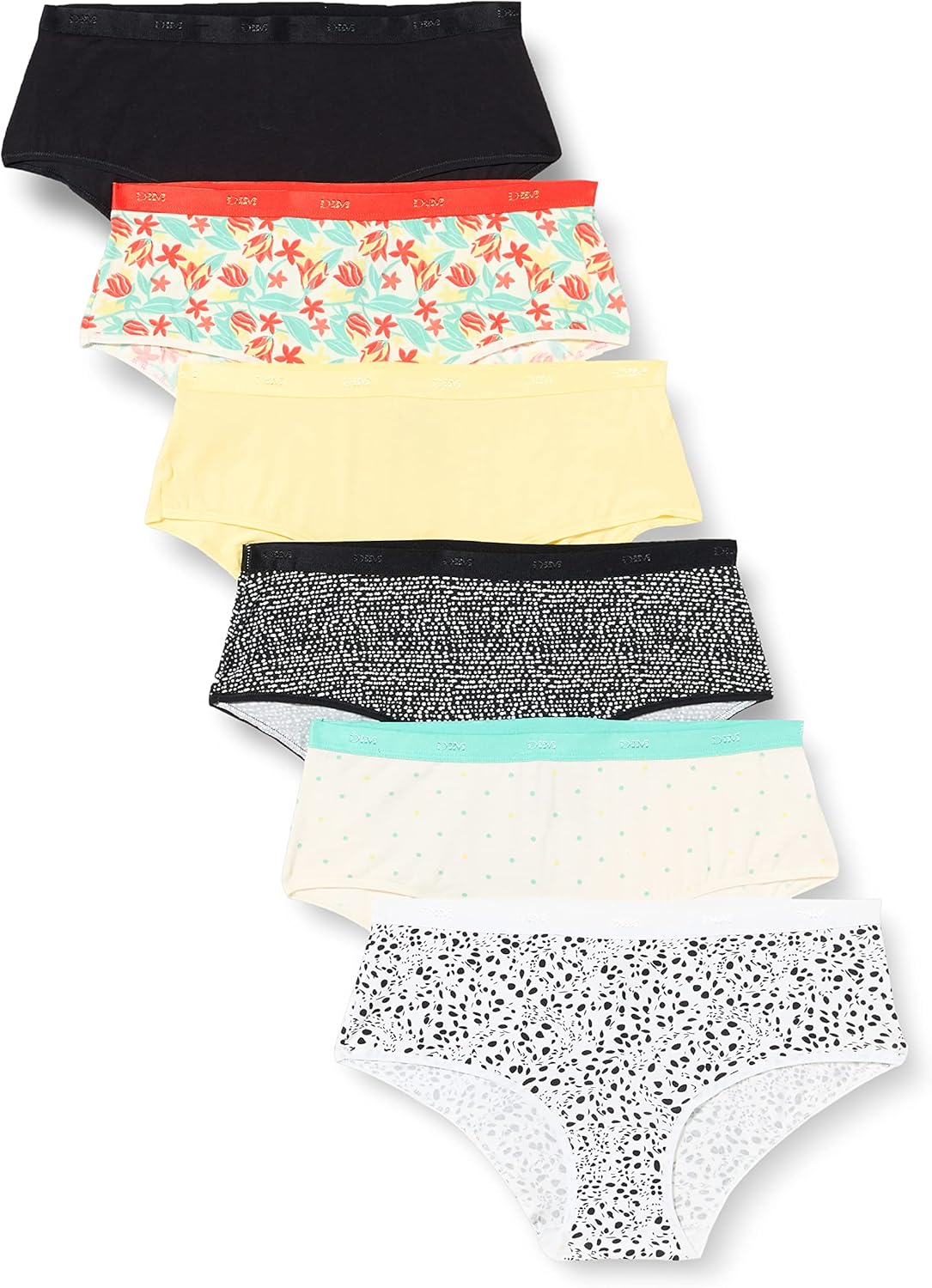 Thumbnail 5 de DIM Boxer Femme Les Pockets Coton Stretch Colorés x6 — Pack de 6 boxers coton stretch DIM