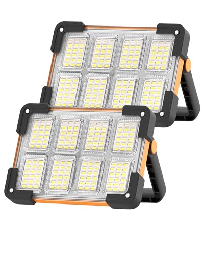 Detalle de DANCINGBOAR Foco LED Recargable Solar 6000 mAh: Luz de Trabajo Exterior en Pack de 2