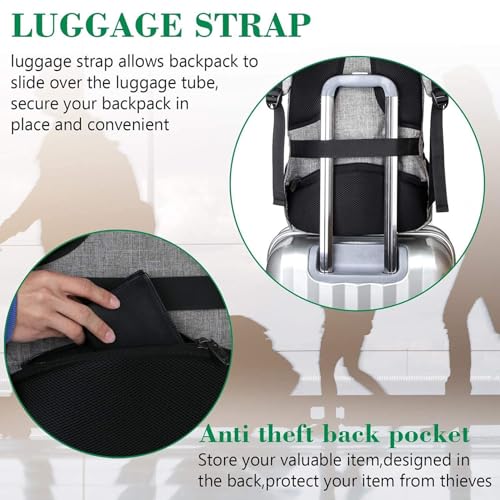 Thumbnail 6 de MATEIN Mochila Portátil 15.6" Hombre Gris – gran capacidad y seguridad para viaje y trabajo