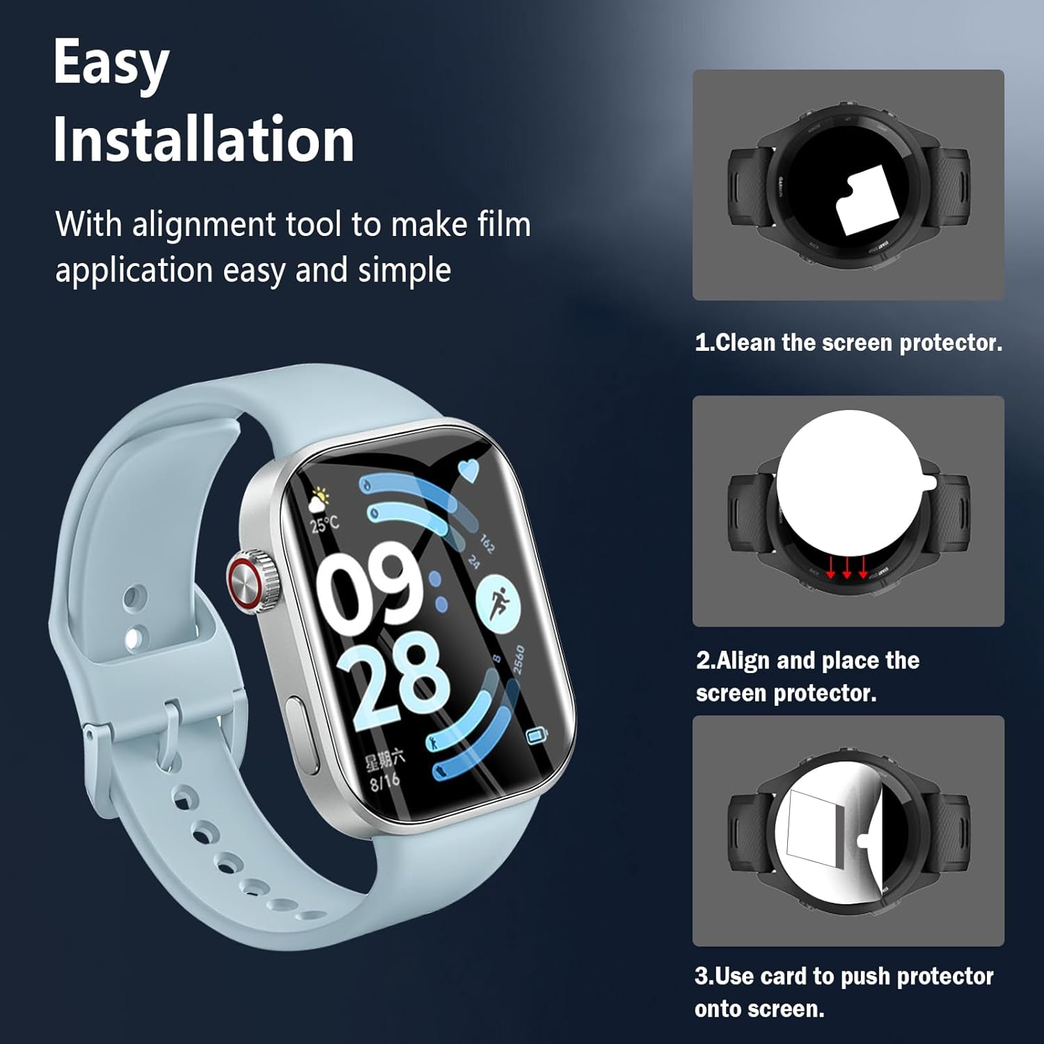 Thumbnail 6 de WFTE Screen Protector for Xiaomi Redmi Watch 6 (4-Pack) – Flexible TPU, Full Coverage