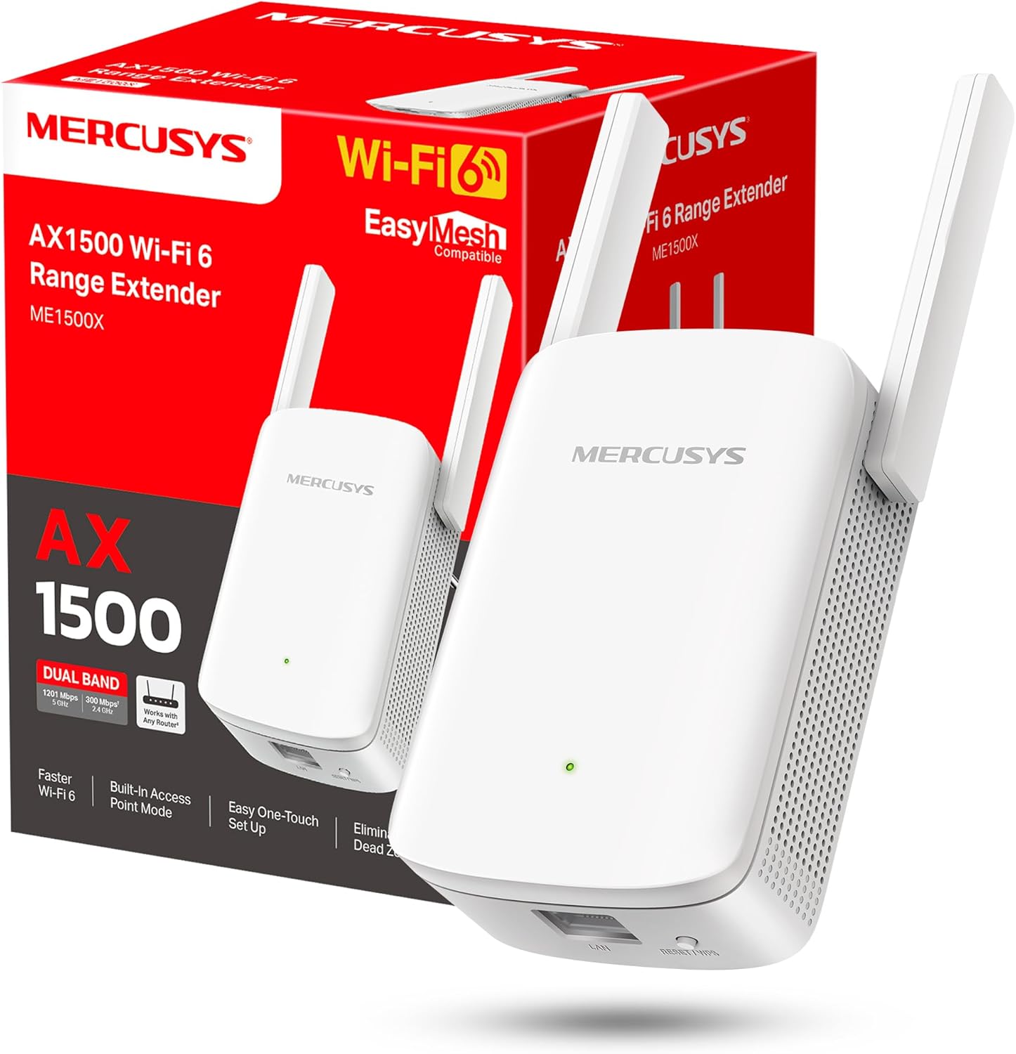 Mercusys ME1500X Wi-Fi 6 Repetidor Doble Banda 🚀