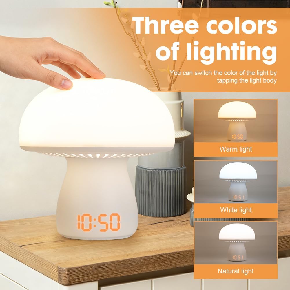 Thumbnail 1 de DASIAUTOEM Nachttischlampe Touch dimmbar mit Uhranzeige, Timer & Akku (3600 mAh)