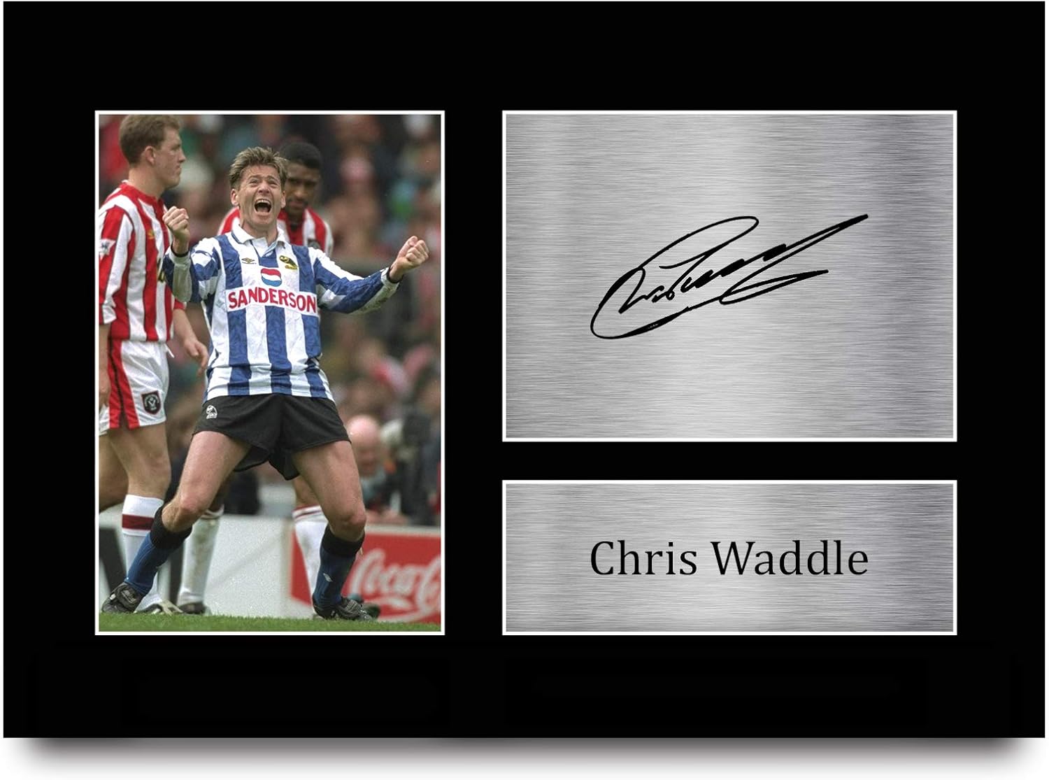 Thumbnail 4 de HWC Trading Chris Waddle Sheffield Wednesday Gifts: Printed Signed Autograph Picture, A4 Portrait Framed