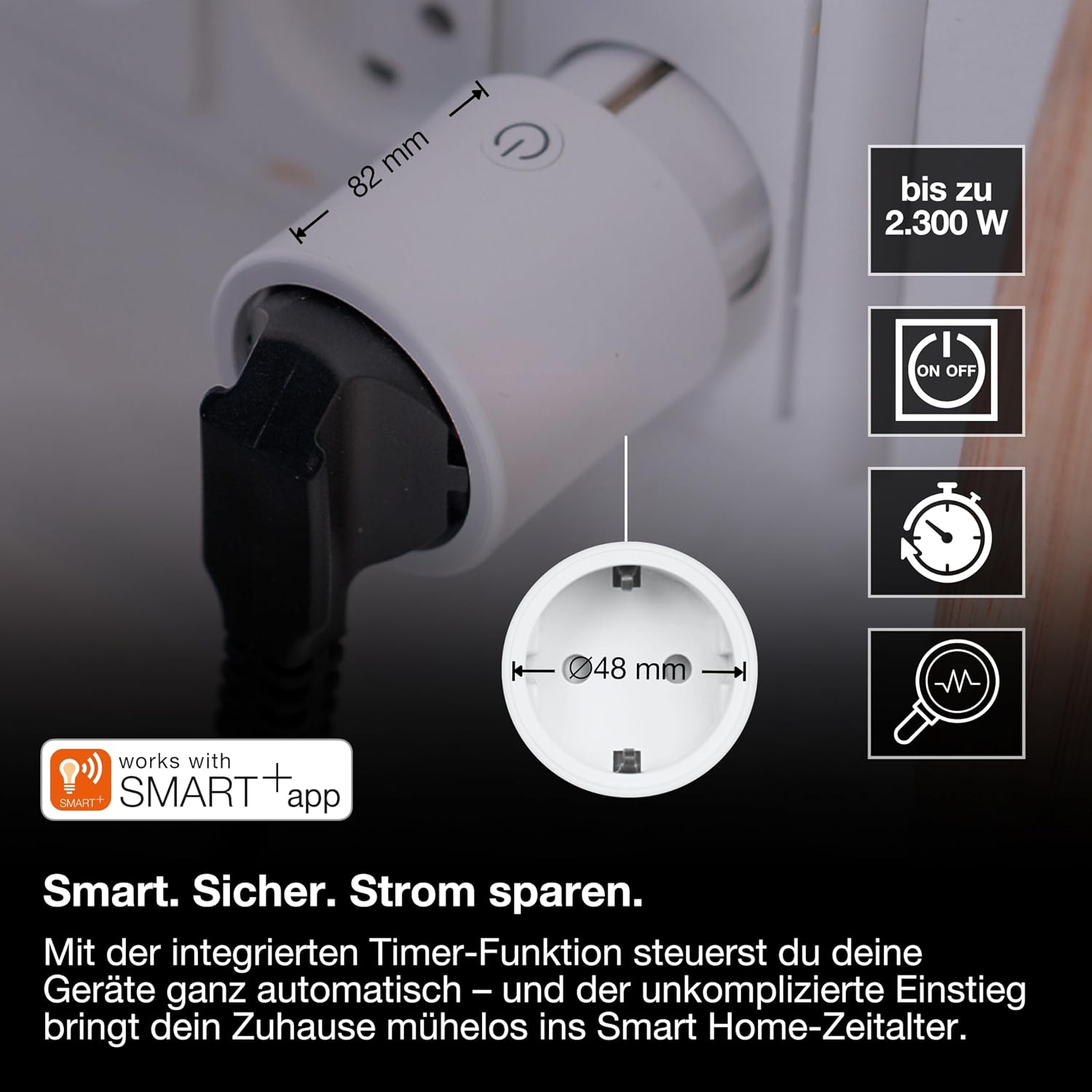 Detalle 2 de OSRAM SMART+ Steckdose Matter Plug EU 2300W