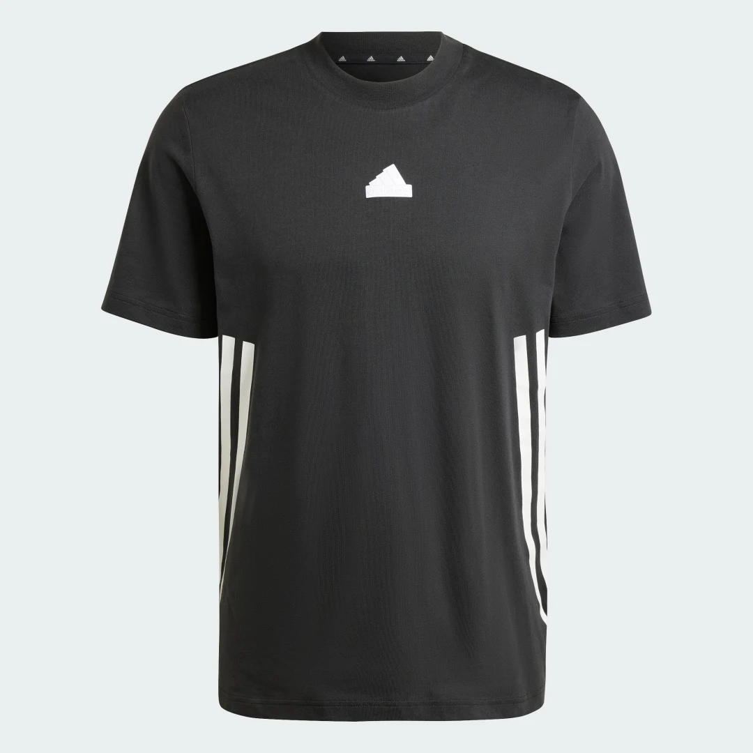 Detalle de Camiseta Future Icons 3 bandas de Adidas – negra