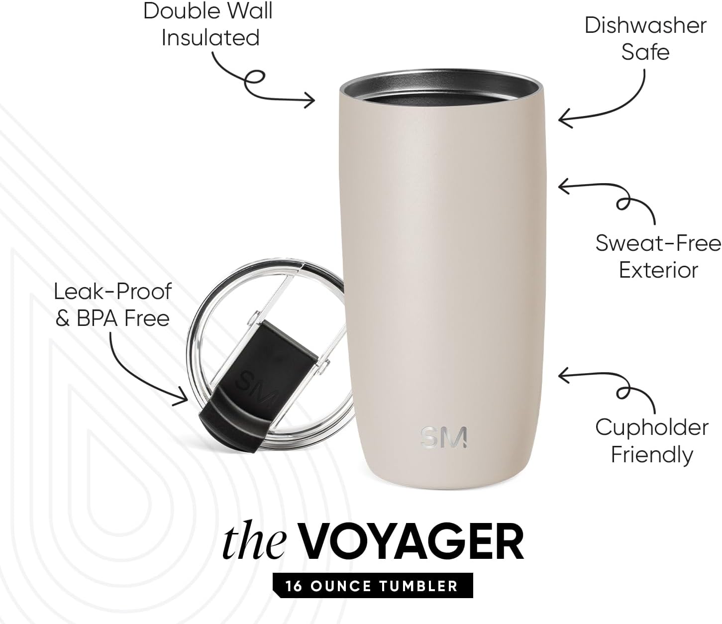 Detalle 2 de Simple Modern Voyager☕ Vaso térmico 470ml de acero inox