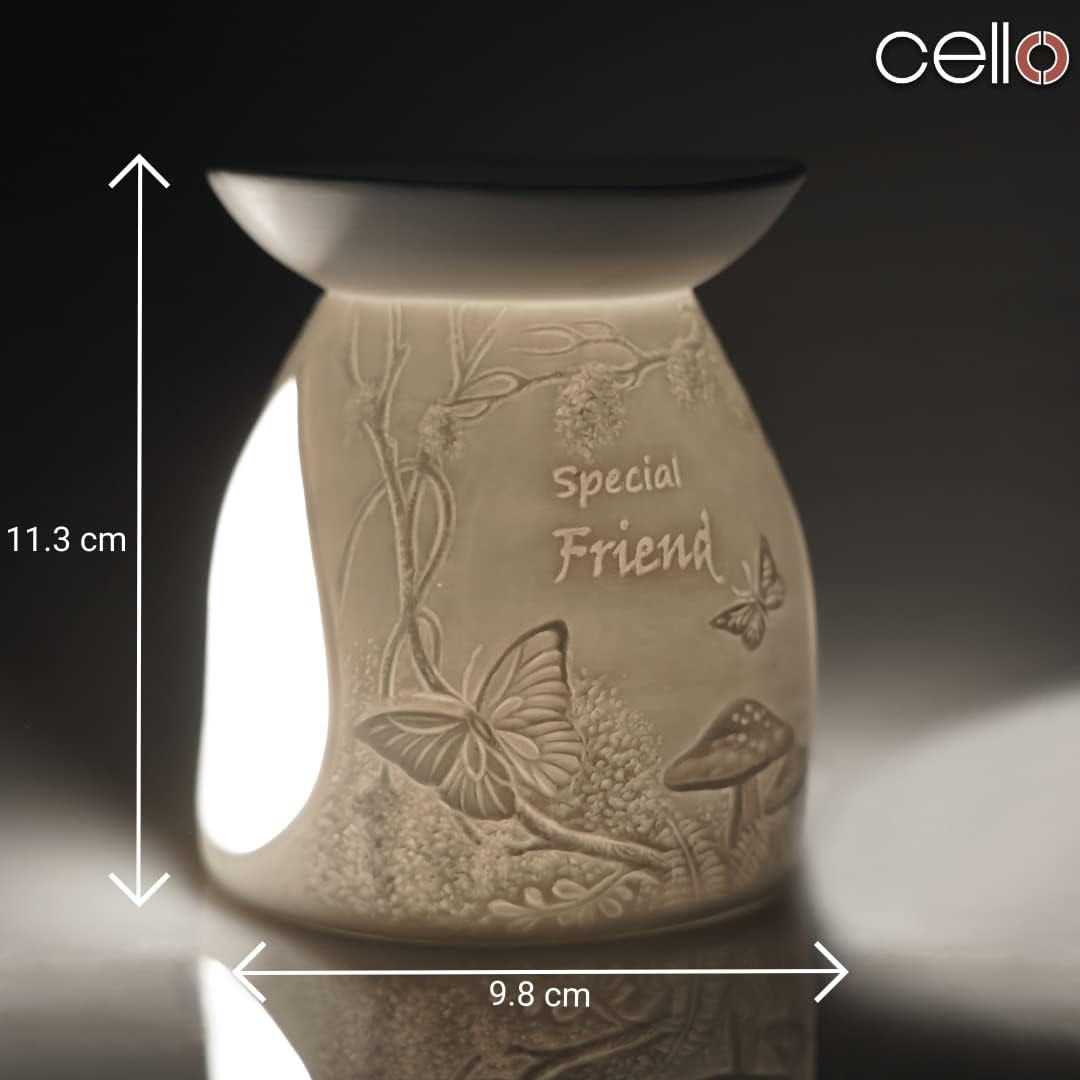 Thumbnail 1 de Cello Cello Tealight Wax Melt & Oil Burner – Special Friend Woodlands Porcelain design