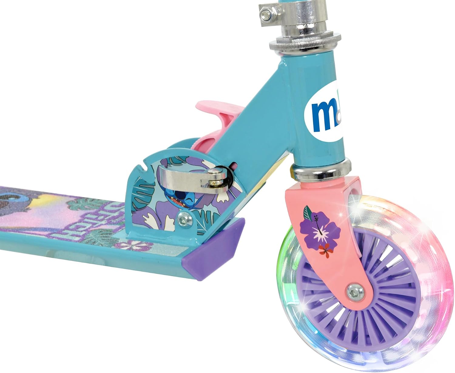Detalle 2 de Disney Stitch opvouwbare kinderstep met lichtgevende wielen en verstelbaar stuur