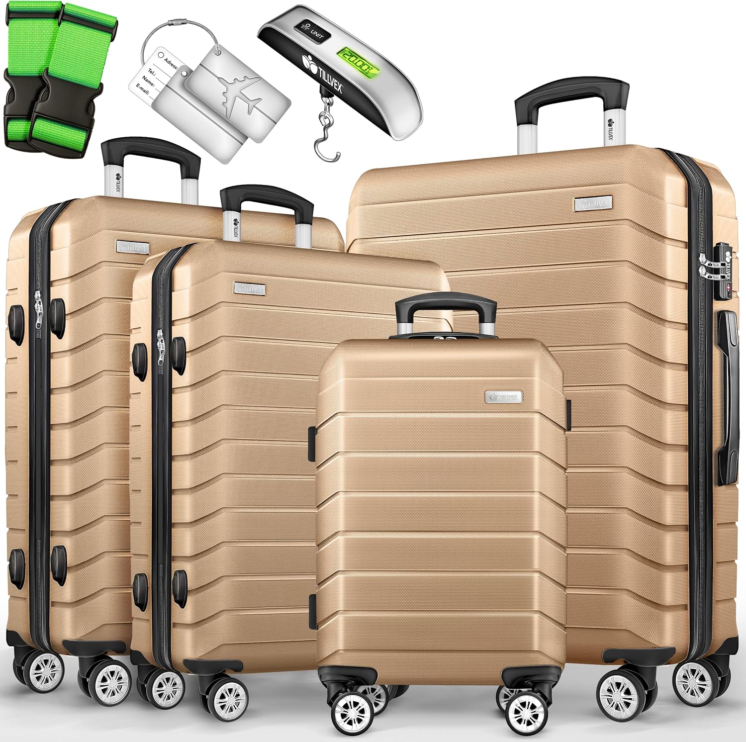Detalle de tillvex Set de 4 valises rigides 4 tailles