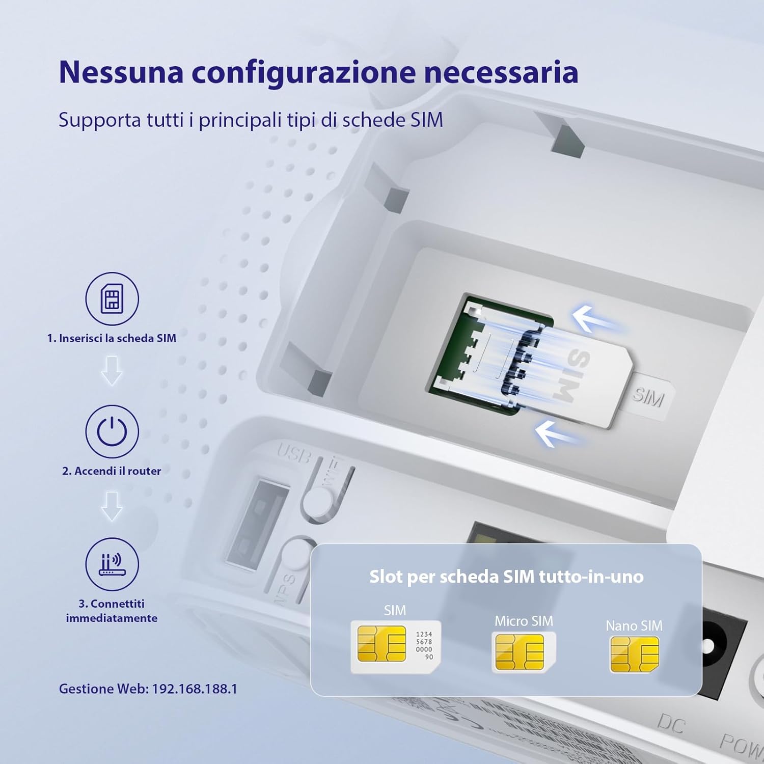 Thumbnail 2 de Strong Router WiFi N300 Mbps con SIM – 4G Cat4 LTE, USB 3.0, Antenne staccabili, fino a 32 dispositivi