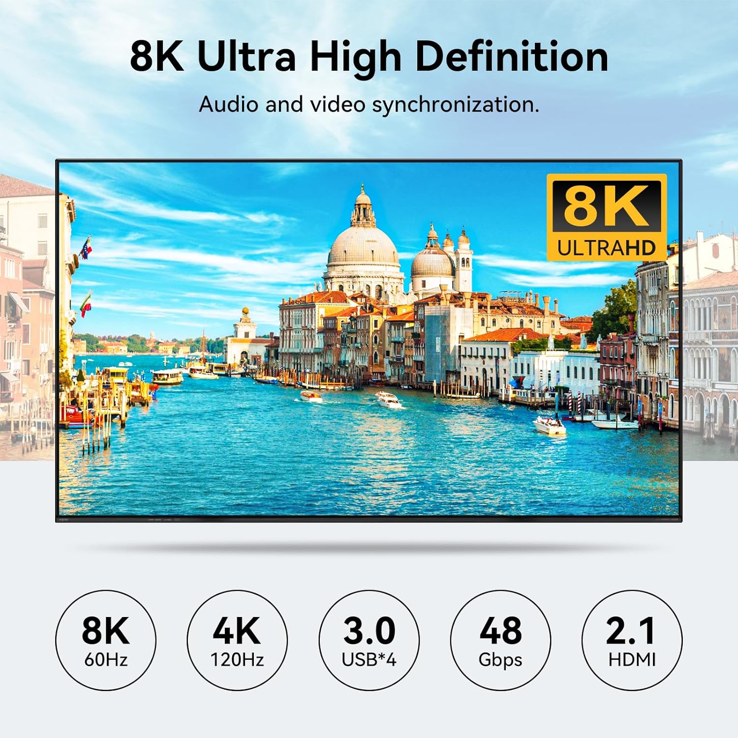 Thumbnail 4 de Switch KVM HDMI 8K60Hz 2PC 3 Monitores USB3.0 🖥