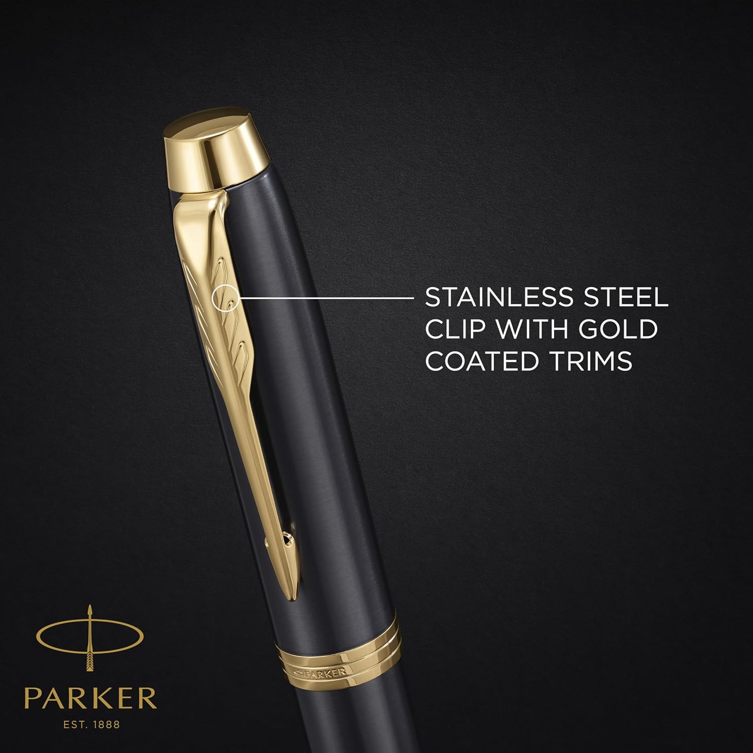Thumbnail 4 de PARKER IM Pluma estilográfica gris con detalles dorados ✒
