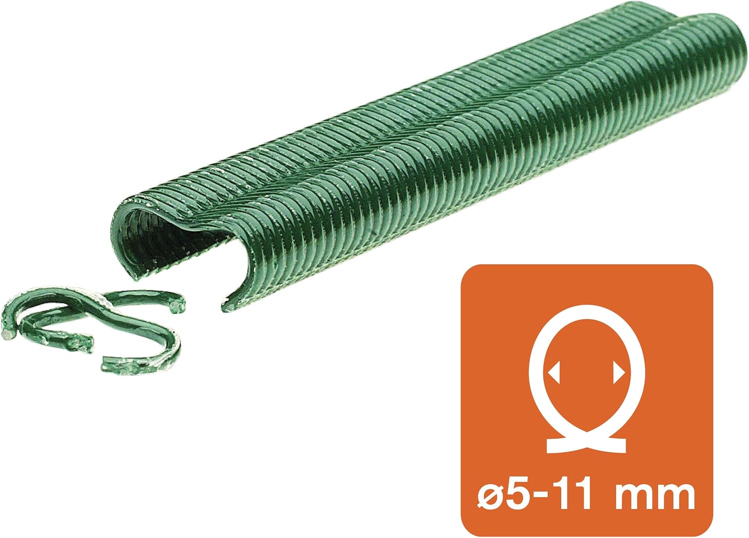 Detalle de Agrafes Rapid VR22 pour grillage, acier galvanisé plastifié vert (compatibles 5 à 11 mm) – 1000 pièces