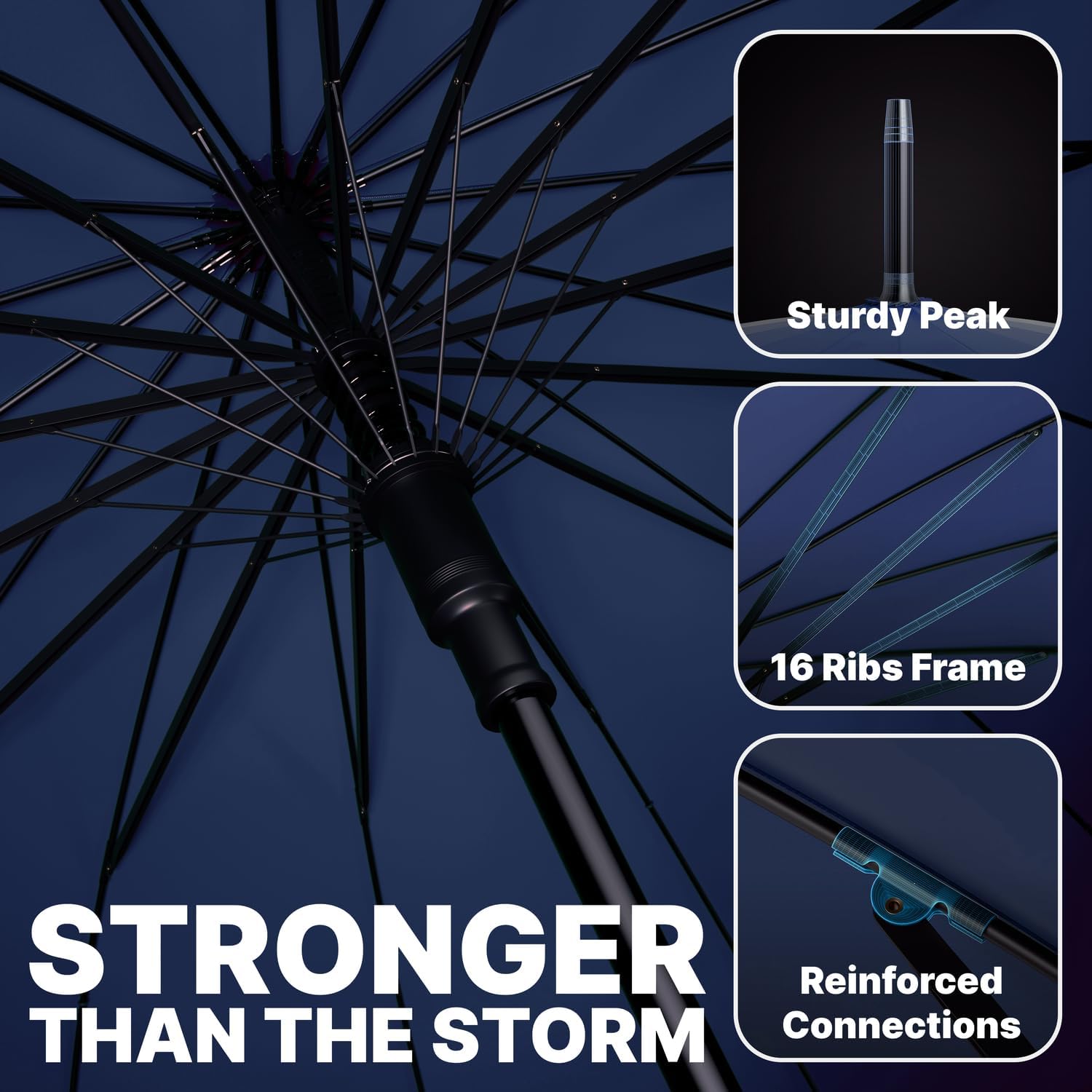 Thumbnail 3 de Royal Walk Windproof Umbrella: Large 54 Inch Auto Open, Ideal for Two