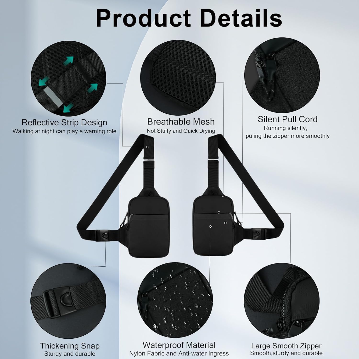 Thumbnail 4 de flintronic Sling Bag: Waterproof Chest Bag for Travel, Hiking and Everyday Use