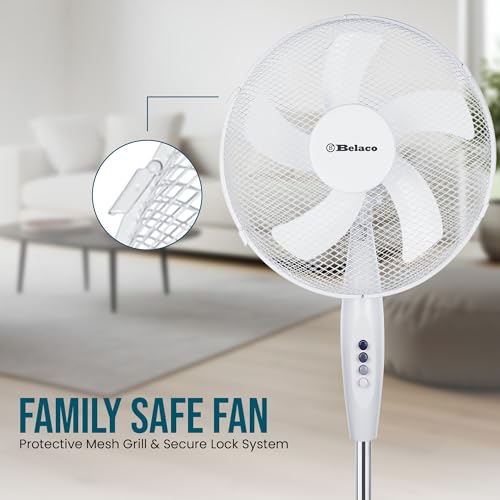 Thumbnail 7 de Belaco 16 Inch Pedestal Fan with Oscillation and Adjustable Height