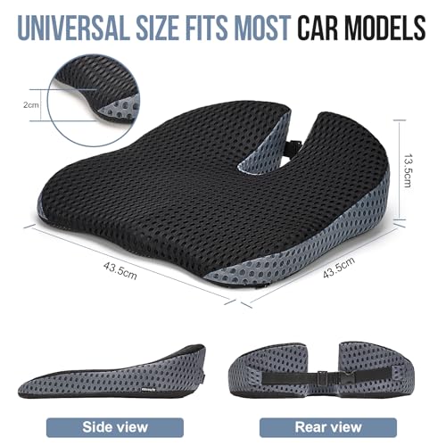 Thumbnail 3 de Ajiteogy cojín de asiento para coche con espuma viscoelástica, elevador ergonómico y correas antideslizantes