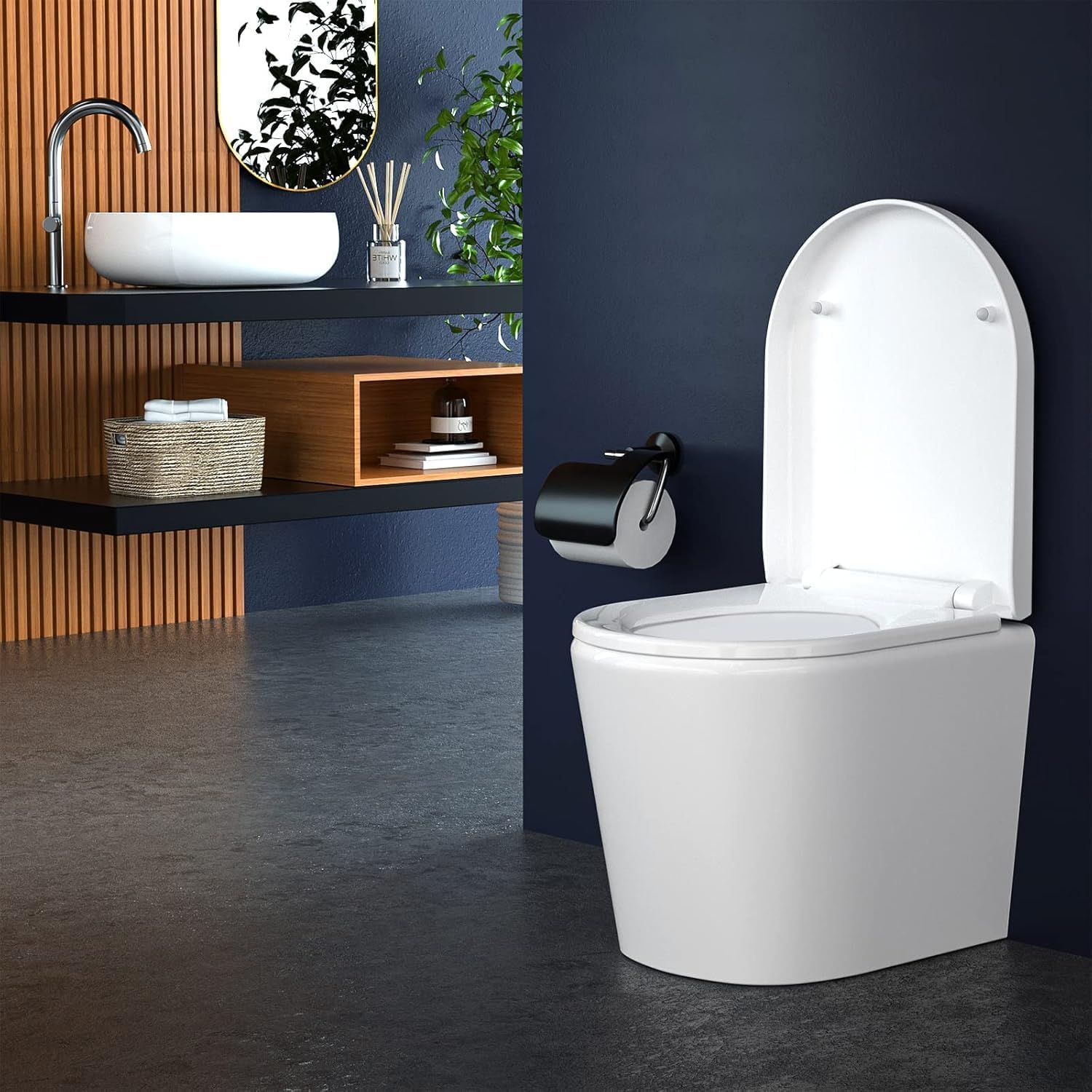 Detalle de MUJIUSHI soft close toilet seat with quick release