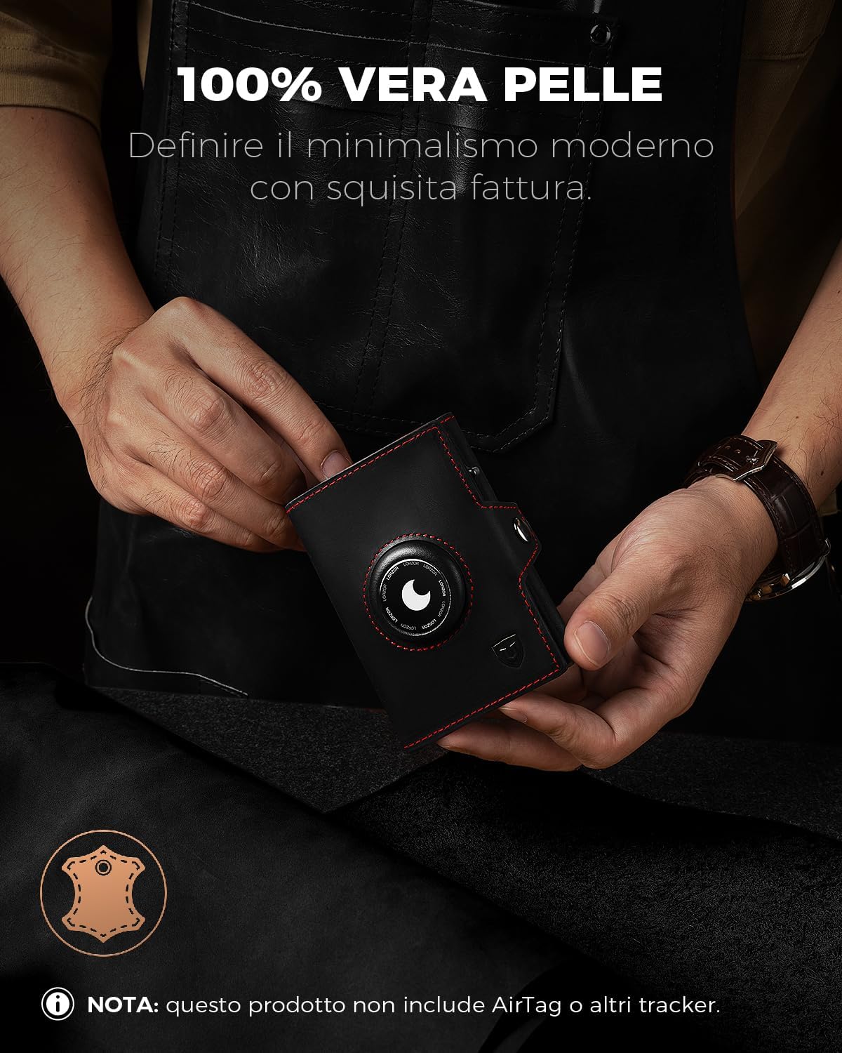 Detalle 2 de LORZOR Portafoglio Airtag Slim 9,6x6,5x2 cm