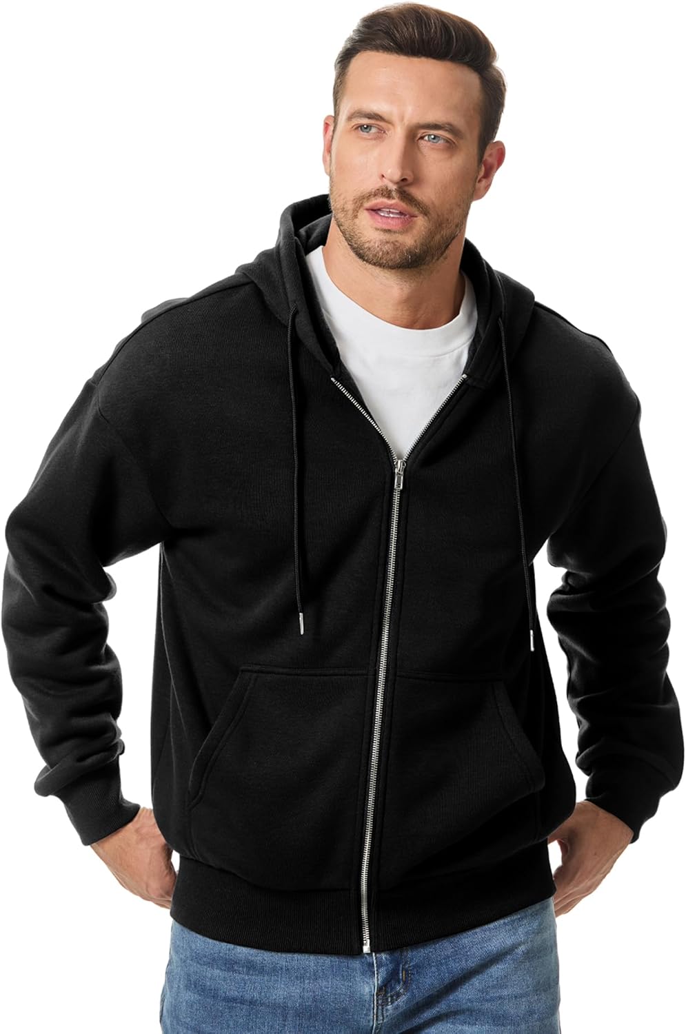 Thumbnail 3 de JMIERR Hoodie Herren Baumwolle Zip Kapuze