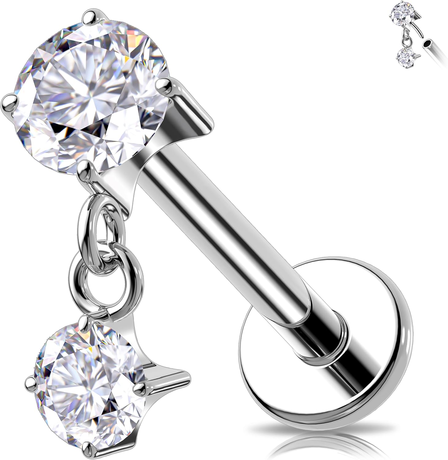 Thumbnail 6 de Melighting Orecchino elica titanio 16G zirconia