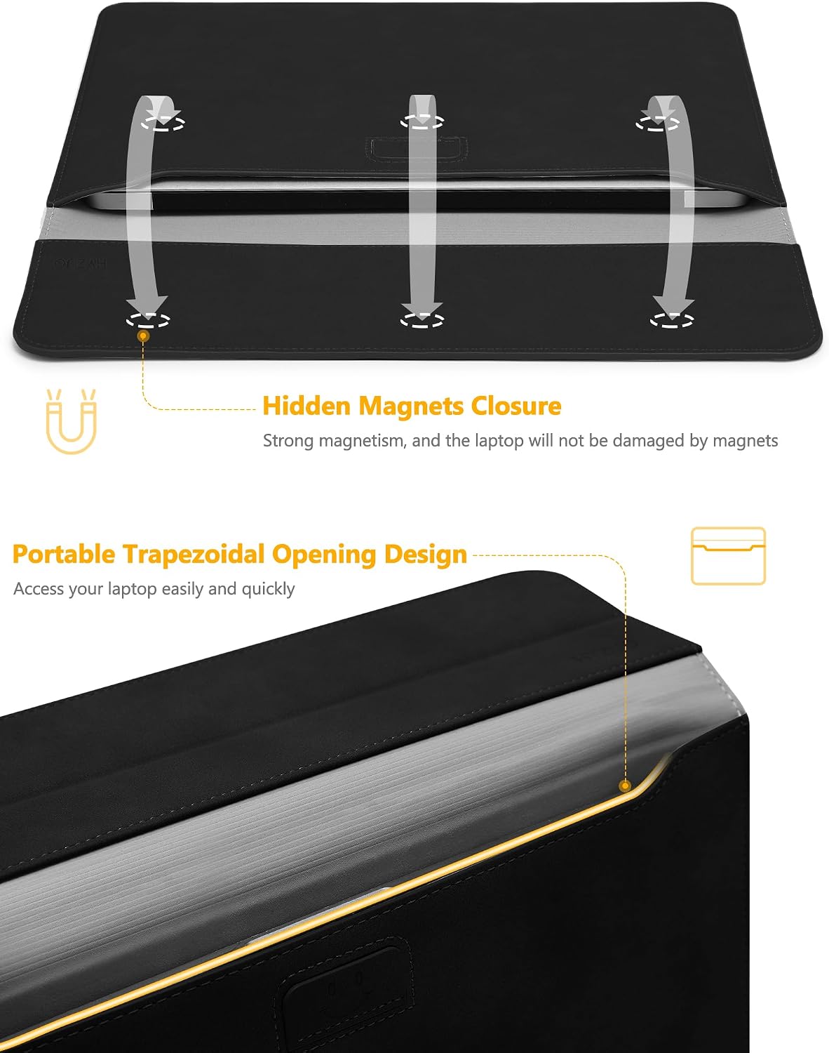 Thumbnail 3 de HYZUO 13.3-14 Inch Laptop Sleeve Case with Stand - Versatile, Slim Protection for MacBook Pro 14 and More