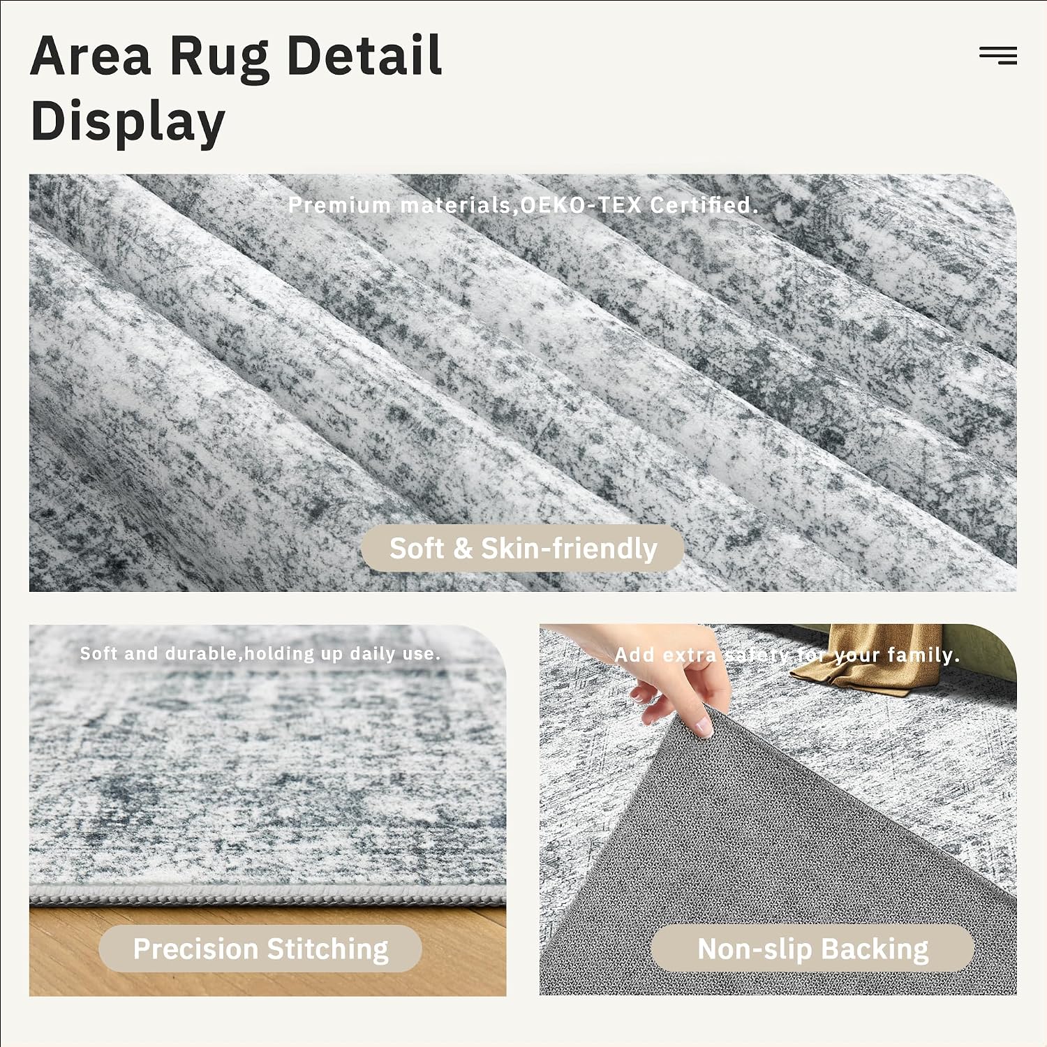 Thumbnail 6 de Soalmost 10x14 Low Pile Area Rug for Living Room