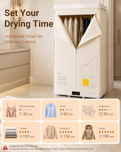Detalle de COSICOSY Electric Clothes Dryer, 1500W, Two-Tier, 10kg Capacity