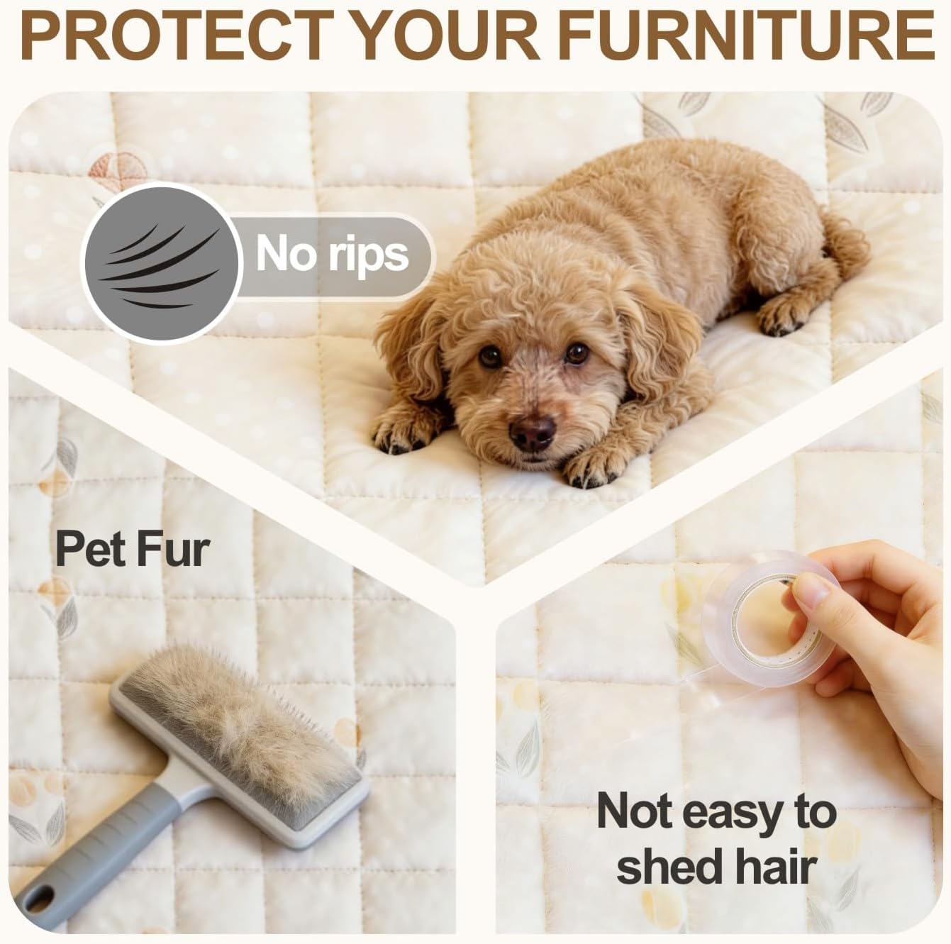 Detalle de MUNERIX Pet Couch Cover, 3-Seater