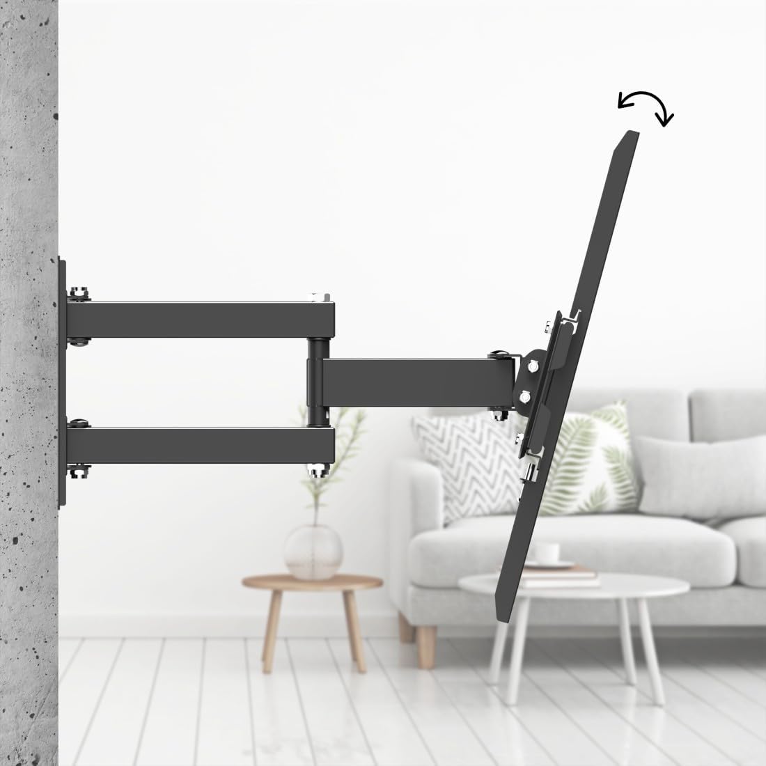 Thumbnail 4 de Hama TV-Wandhalterung schwenkbar & neigbar, ausziehbar (32–75 Zoll, VESA 75x75 bis 600x400, bis 40 kg) schwarz